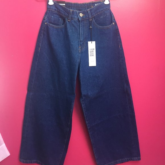 NWT Noisy May Petite Wide Leg Jeans in Dark Blue - Picture 3 of 6
